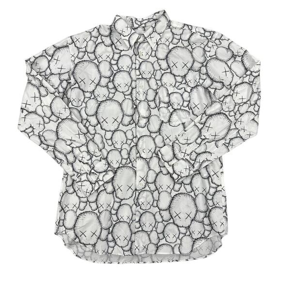 Comme des Garçons x Kaws - Print Button Down Shirt in White & Black - Picture 1 of 3